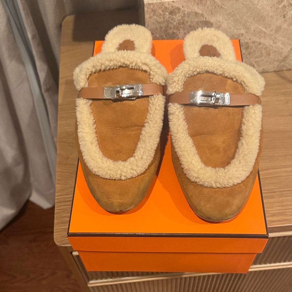 Hermes oz Shearling mule sz 40